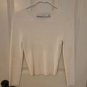 IRO Cream Ribbed Knit Top